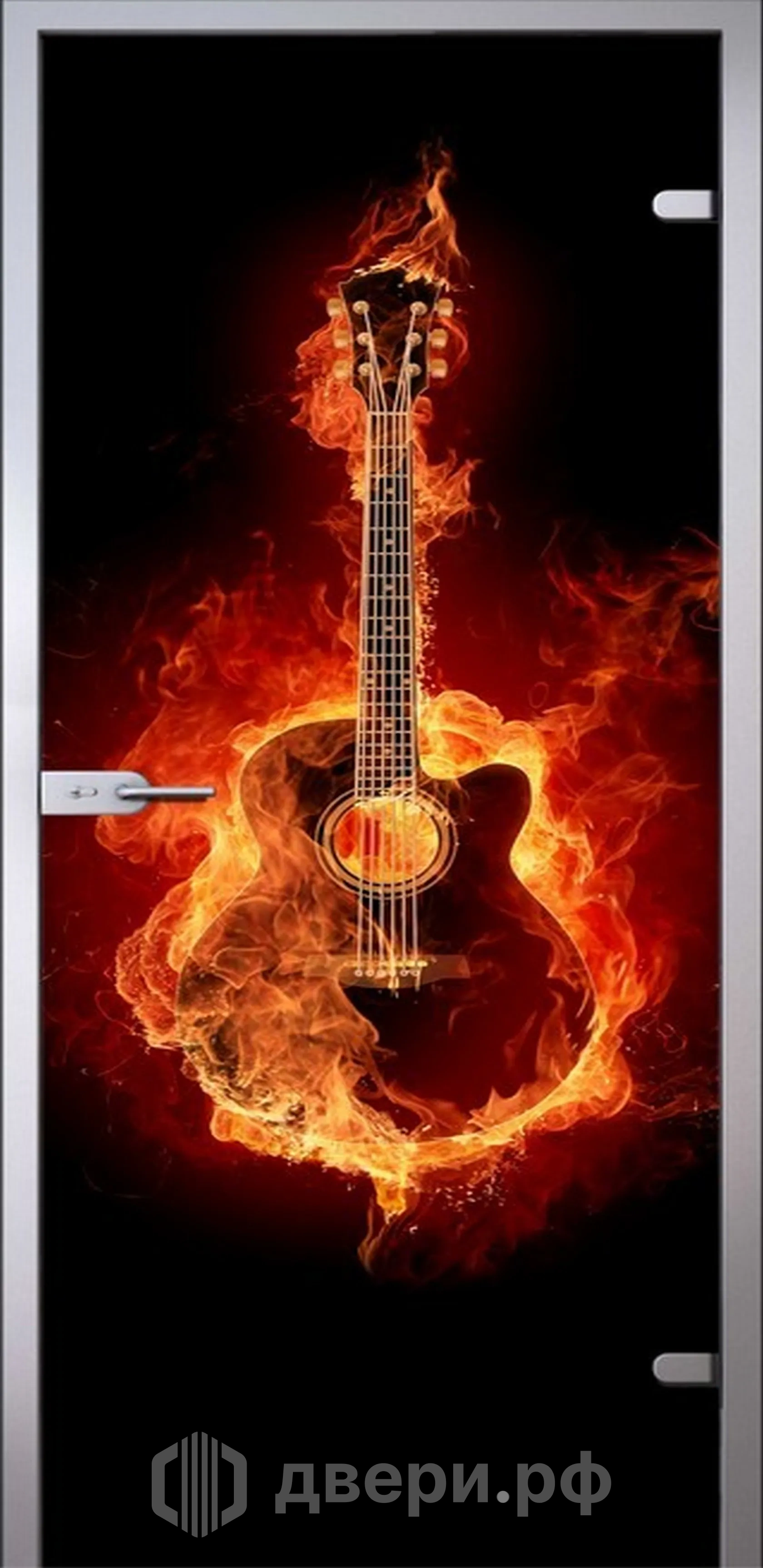 фото: Стеклянная дверь Гитара